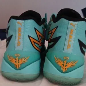 Puma MELO Teal and Black Basketball Shoes with Gold Accents PUMA MB.02  main image 2